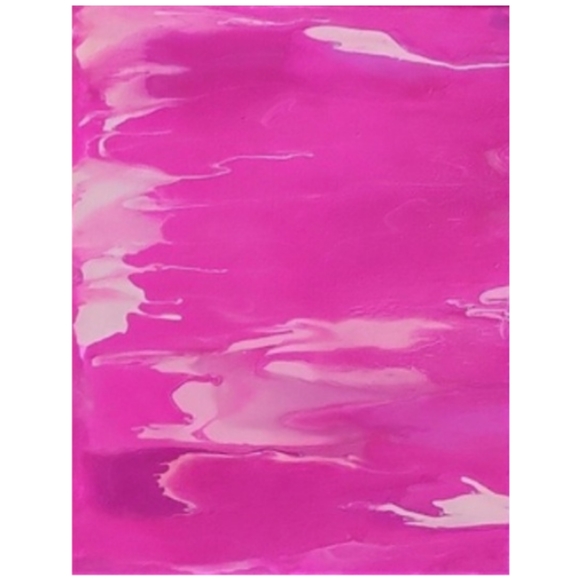 Hand Crafted Pink Abstract Design 11x14 Inches Canvas Painting - Picture 2 of 4